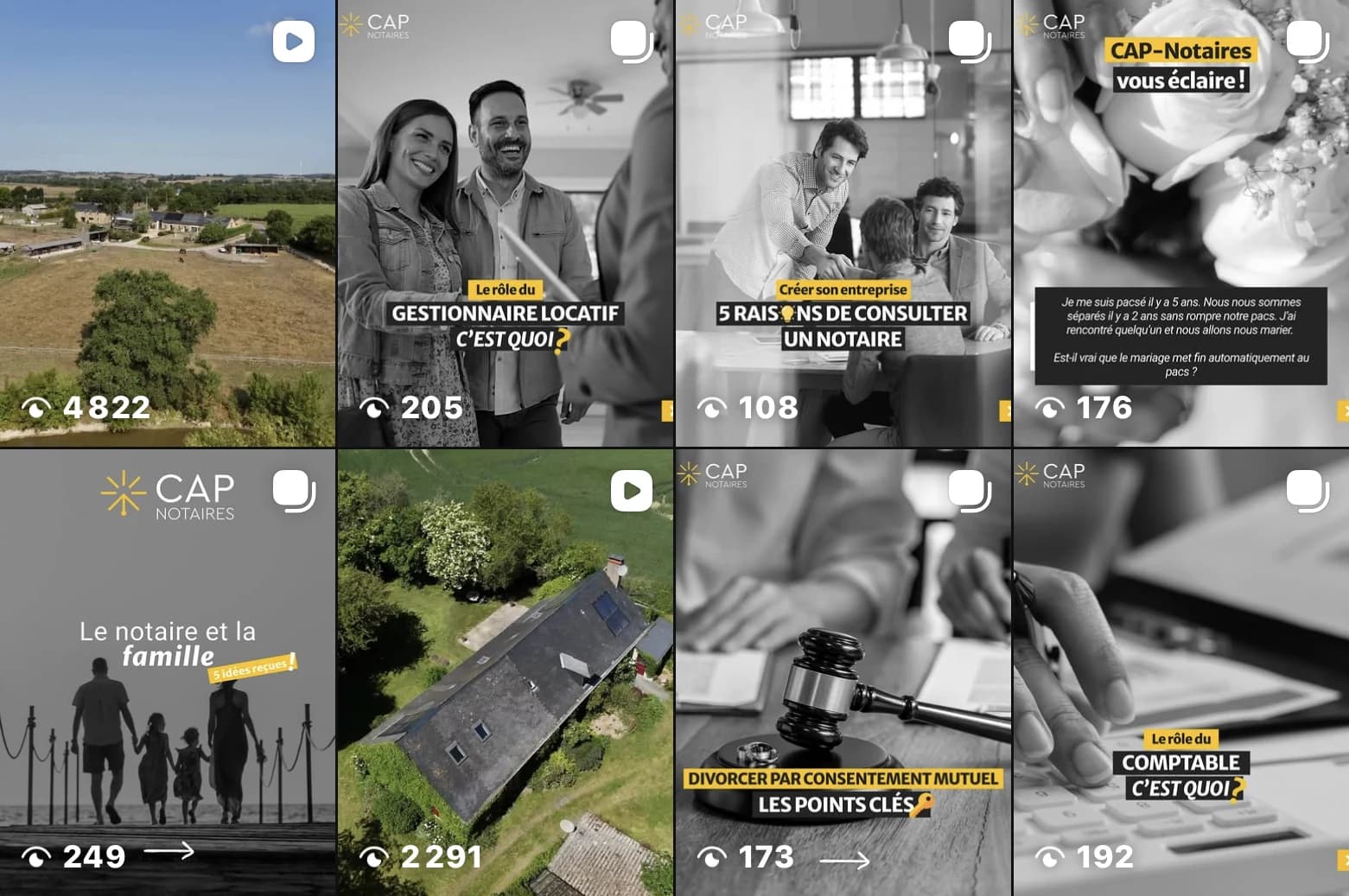 Sélection de publications Instagram