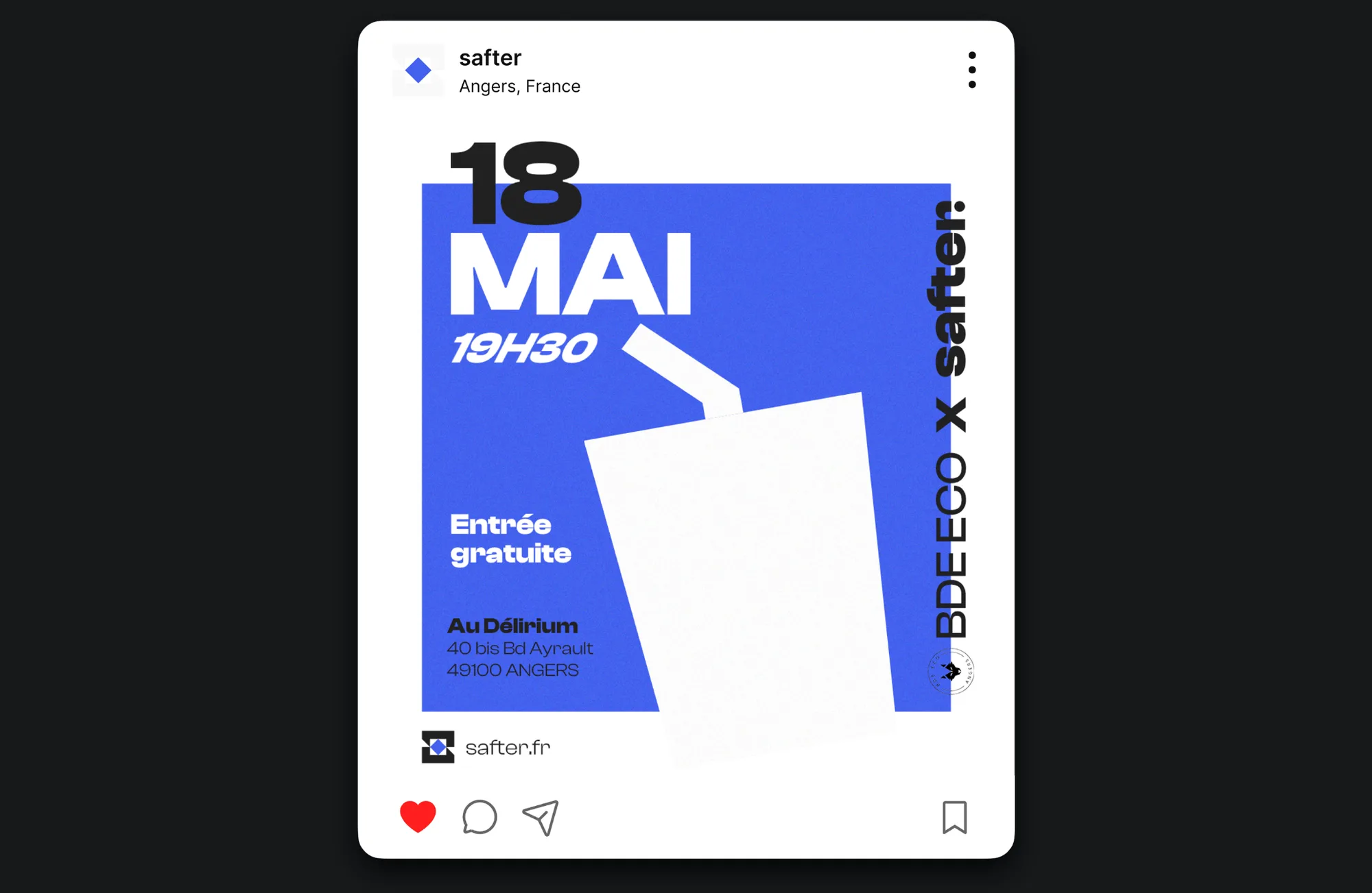Post Instagram de lancement
